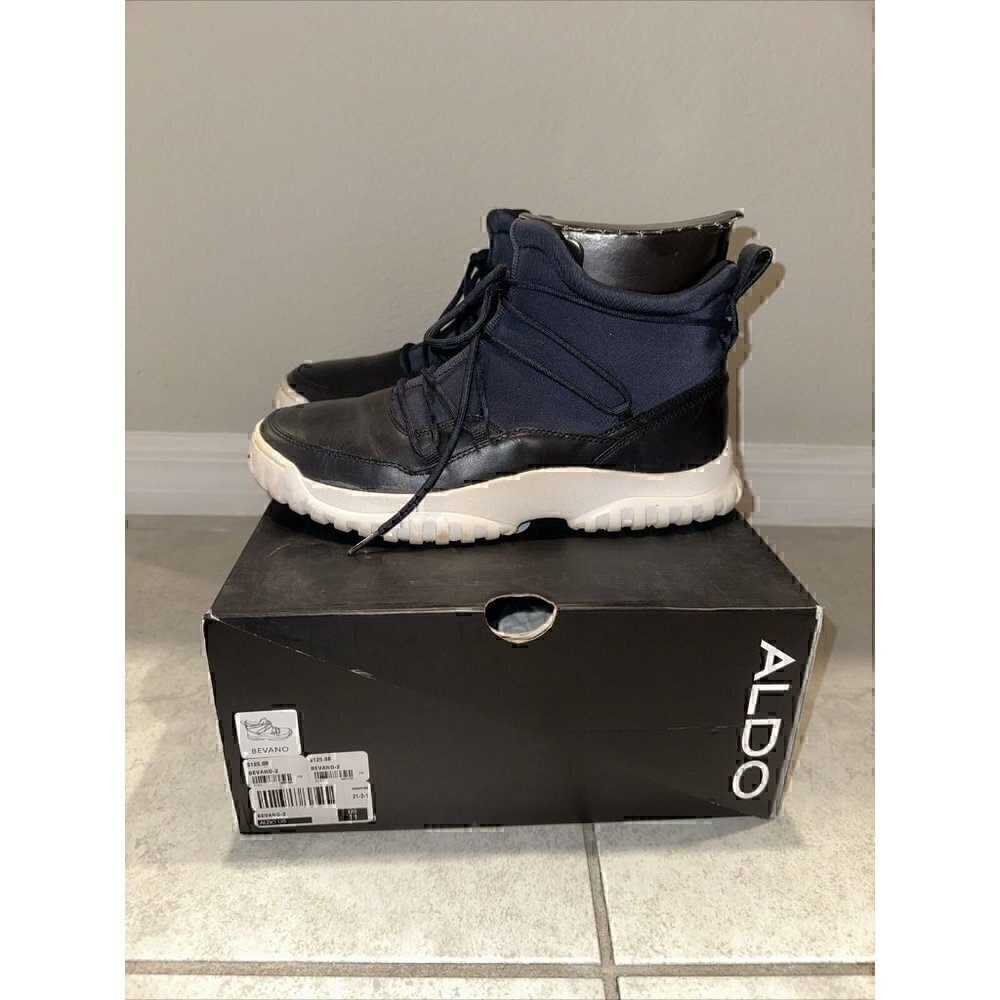 Aldo Men's Black and Blue Sneakers